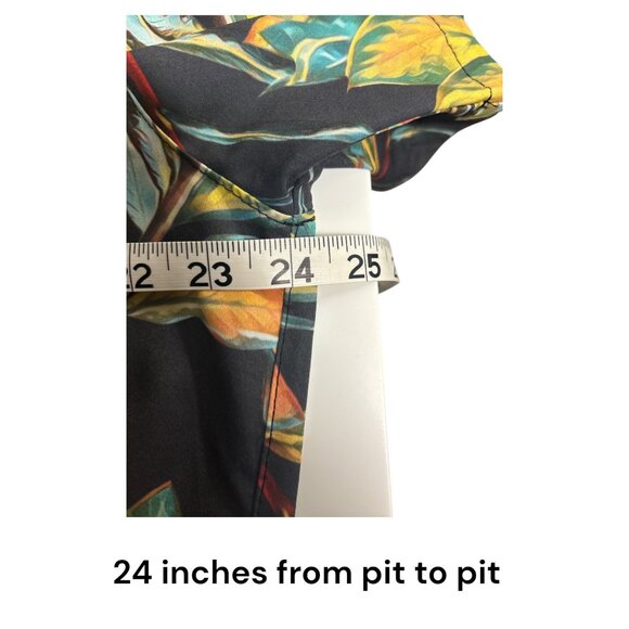 Tropical Leaf Print Short Sleeve Button-Up Shirt By Arido - Picture 8 of 10